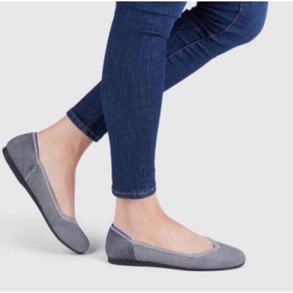 ROTHYS The Flat in Retried Grey Birdseye Size 6 - Picture 1 of 11